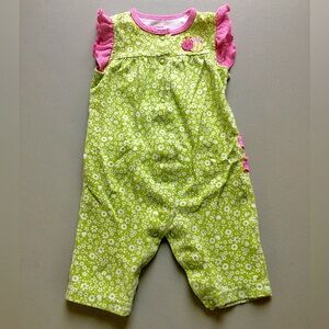 LKNEW Carter’s Sleeveless Romper Onesie Girl’s 3M Embroidered BEE Green Pink